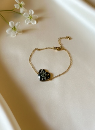 Bransoletka Serce z kwiatami
