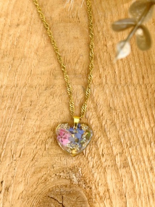 Naszyjnik Serce z kwiatami