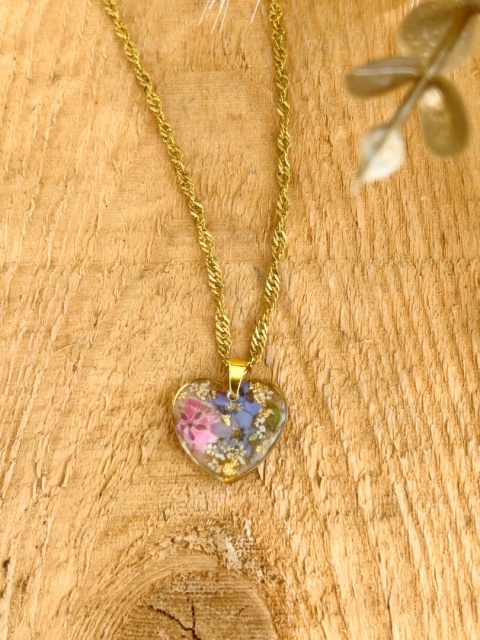 Naszyjnik Serce z kwiatami