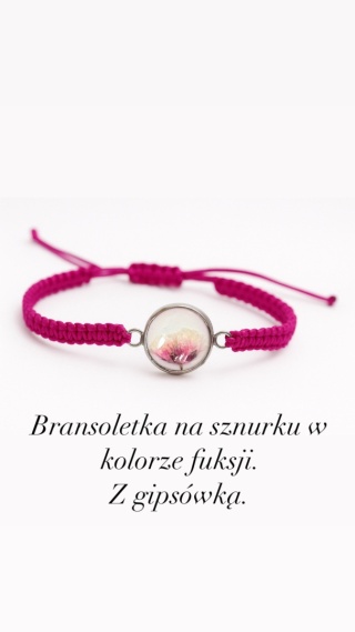 🌸 Ręcznie robiona bransoletka na sznurku z zatopionym kwiatem 🌸