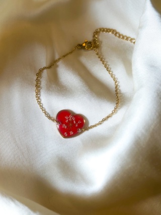 Bransoletka Serce z kwiatami