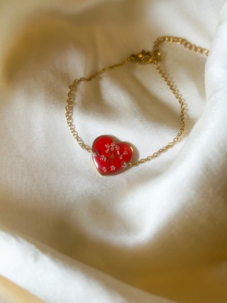 Bransoletka Serce z kwiatami